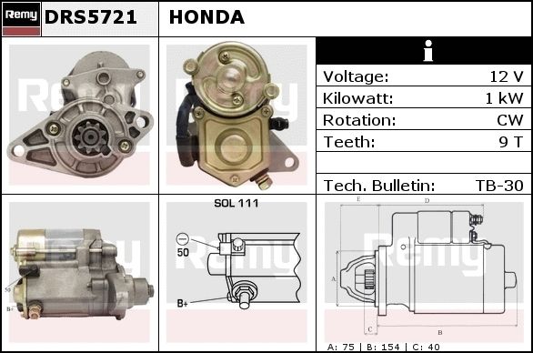 DELCO REMY Starter DRS6021